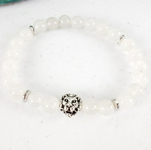 Men's Genuine Crystal Quartz Lion Bracelet - Picture 3 of 6